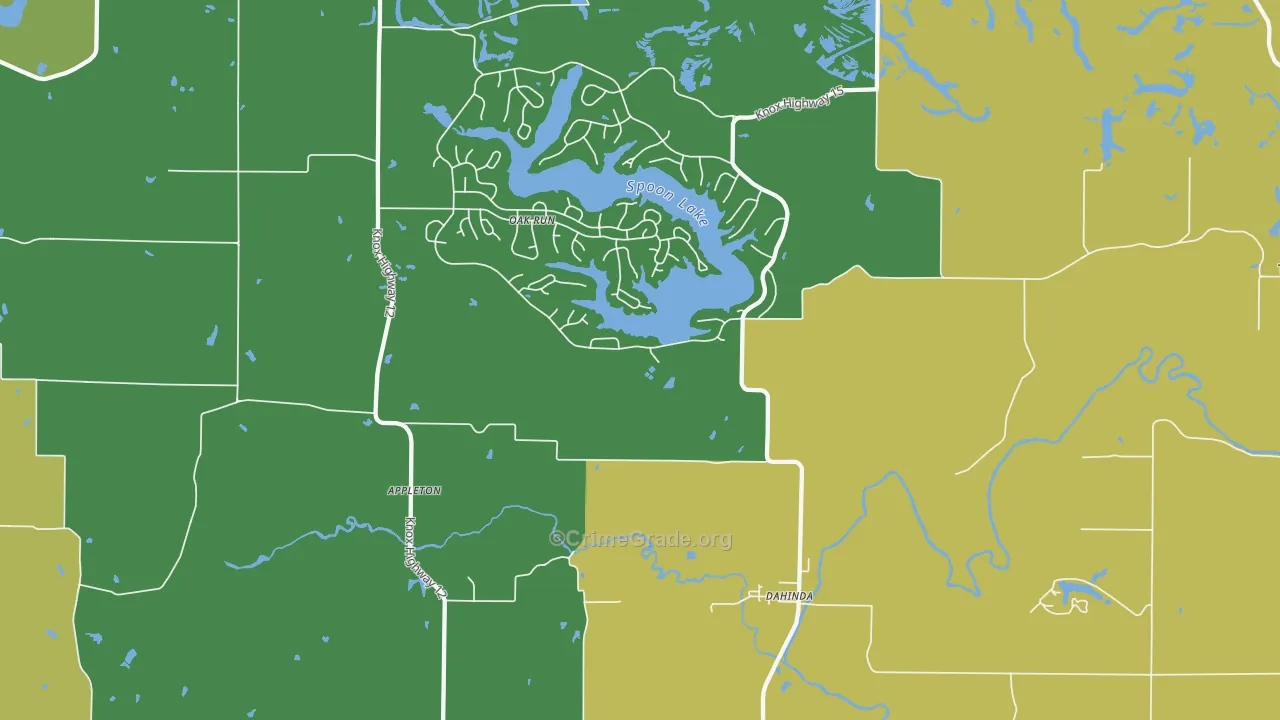 Dahinda, IL Map of Vandalism Rates