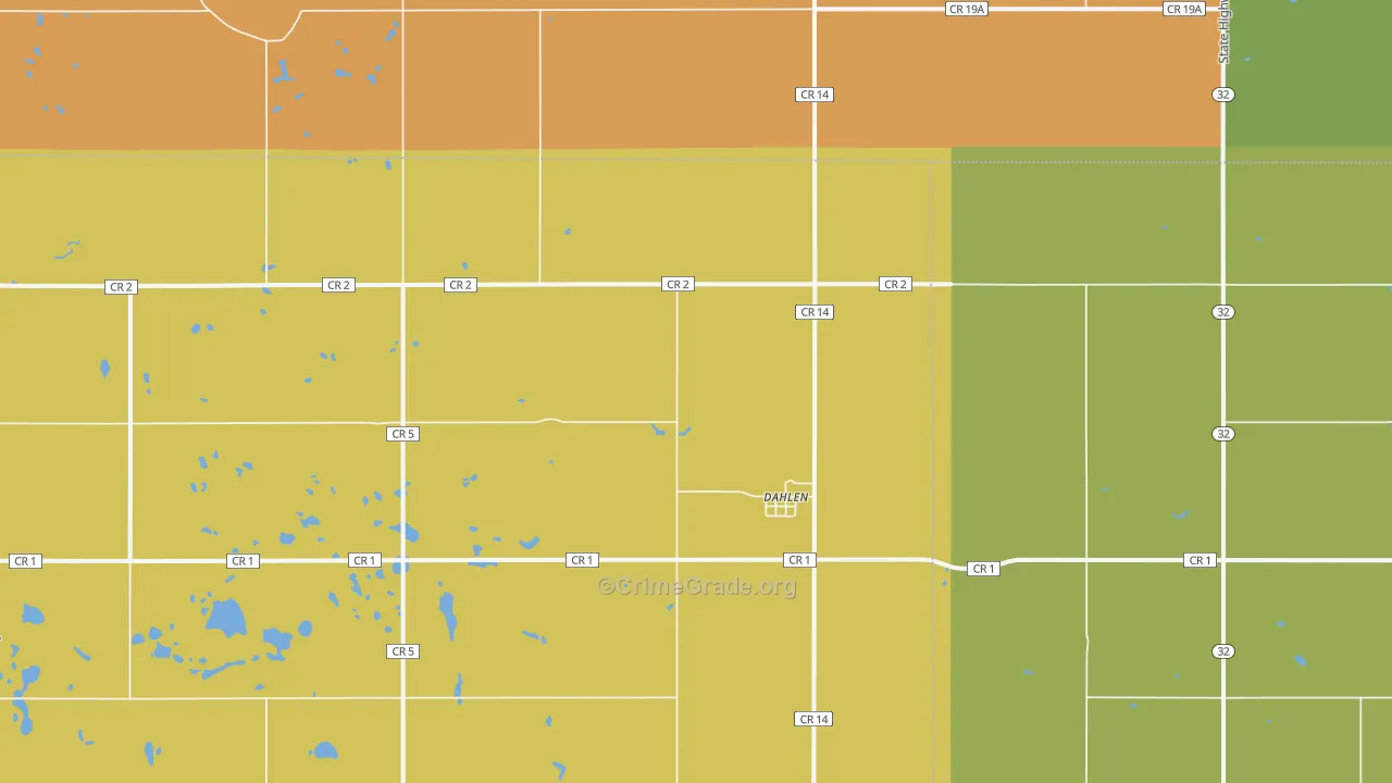 Dahlen, ND Map of Vandalism Rates