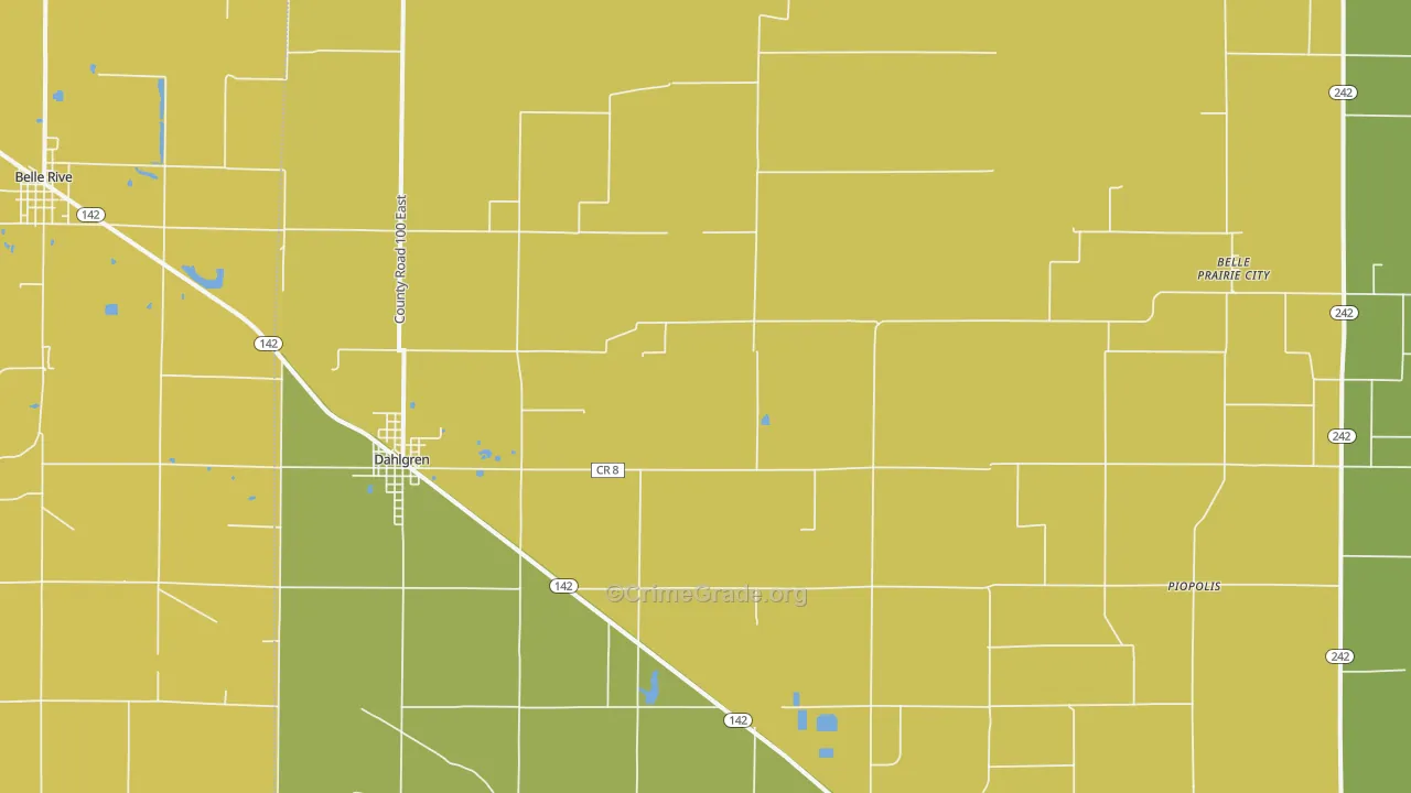 Dahlgren, IL Map of Vandalism Rates