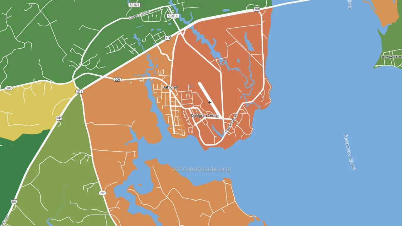 Dahlgren, VA Map of Vandalism Rates