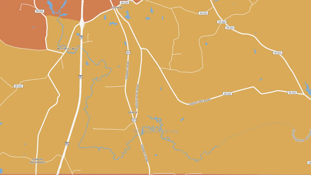 Dahlia, VA Map of Vandalism Rates