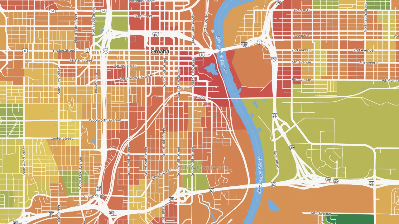 Dahlman, Omaha, NE Map of Vandalism Rates