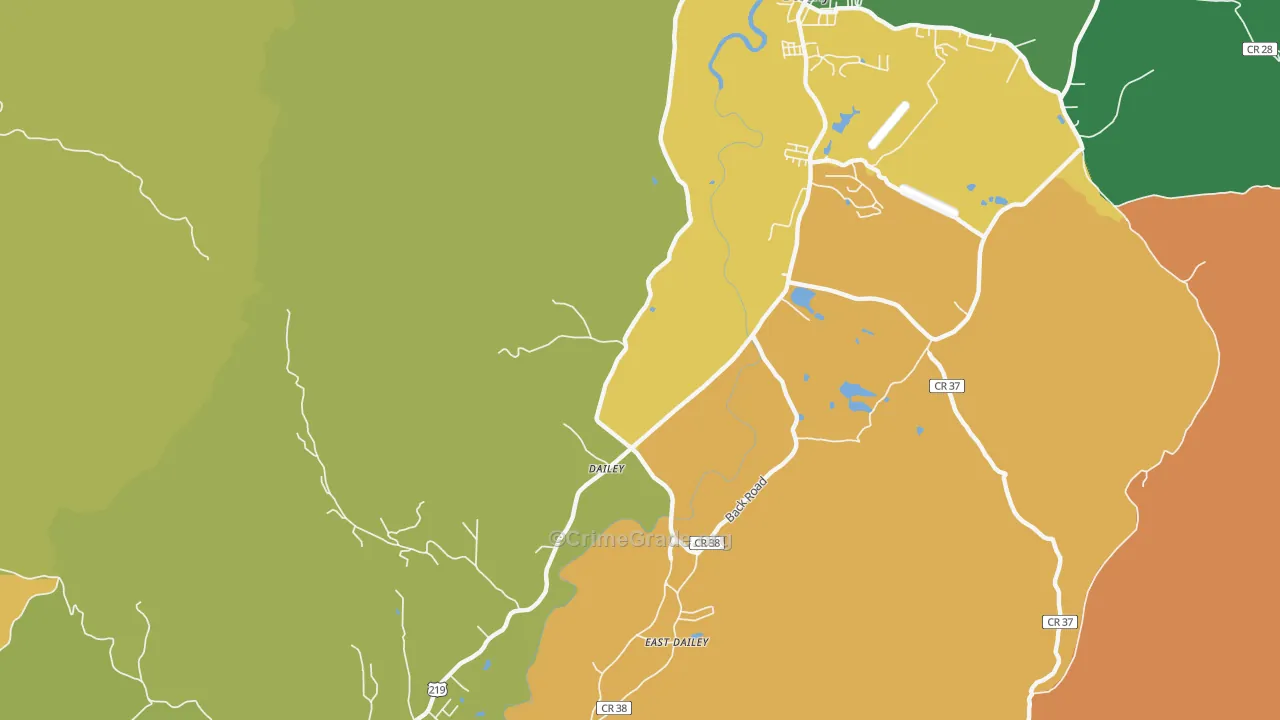 Dailey, WV Map of Vandalism Rates