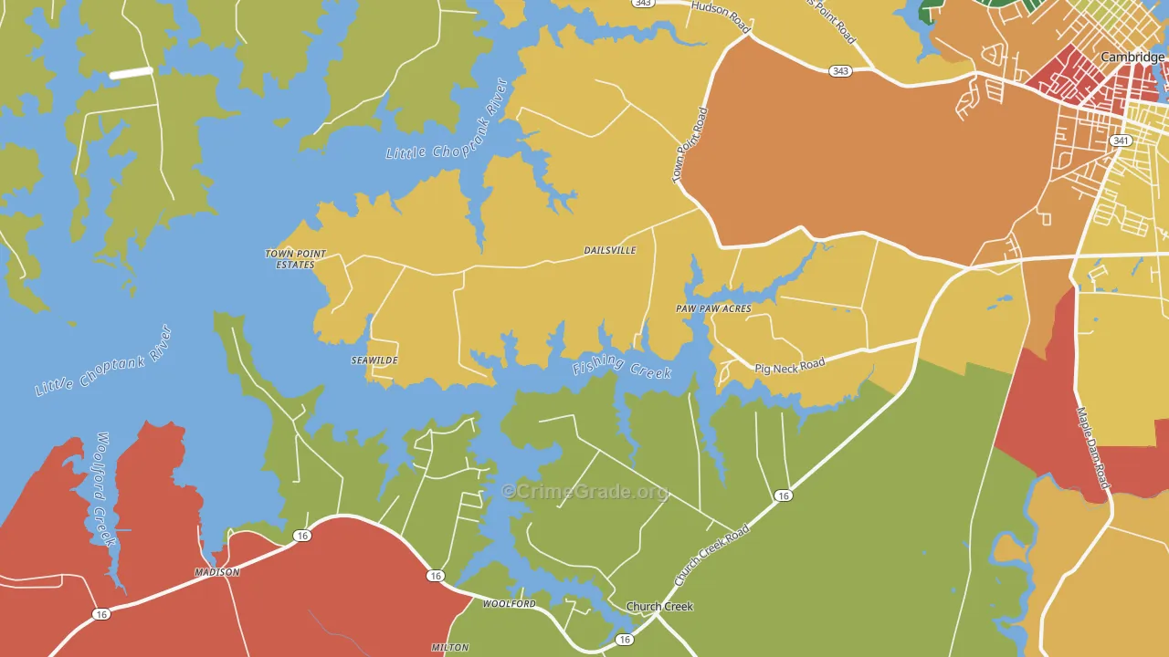 Dailsville, MD Map of Vandalism Rates