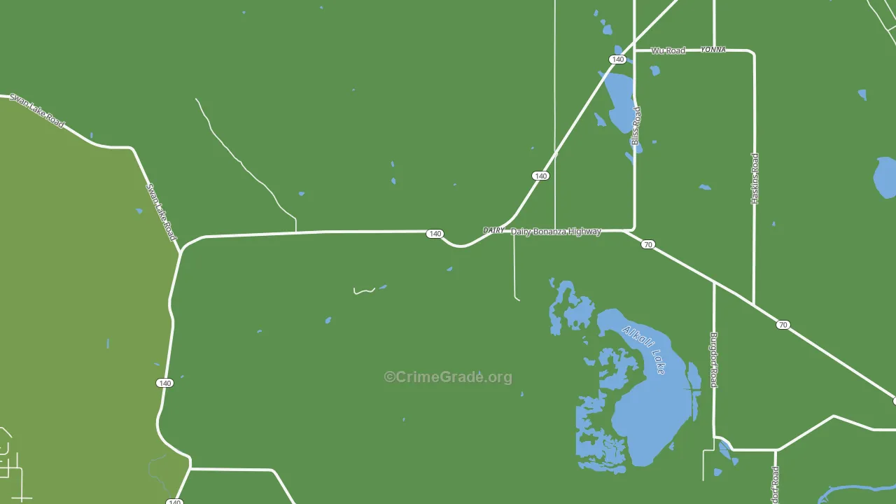 Dairy, OR Map of Vandalism Rates