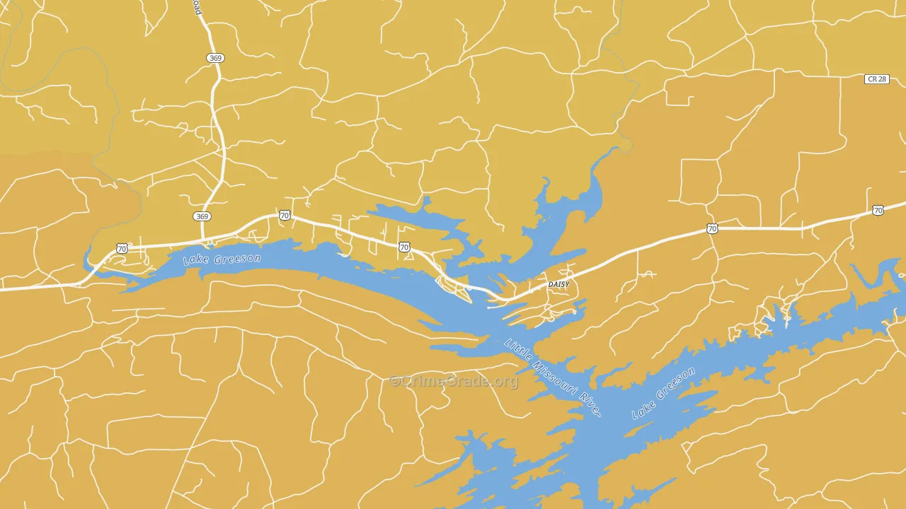 Daisy, AR Map of Vandalism Rates