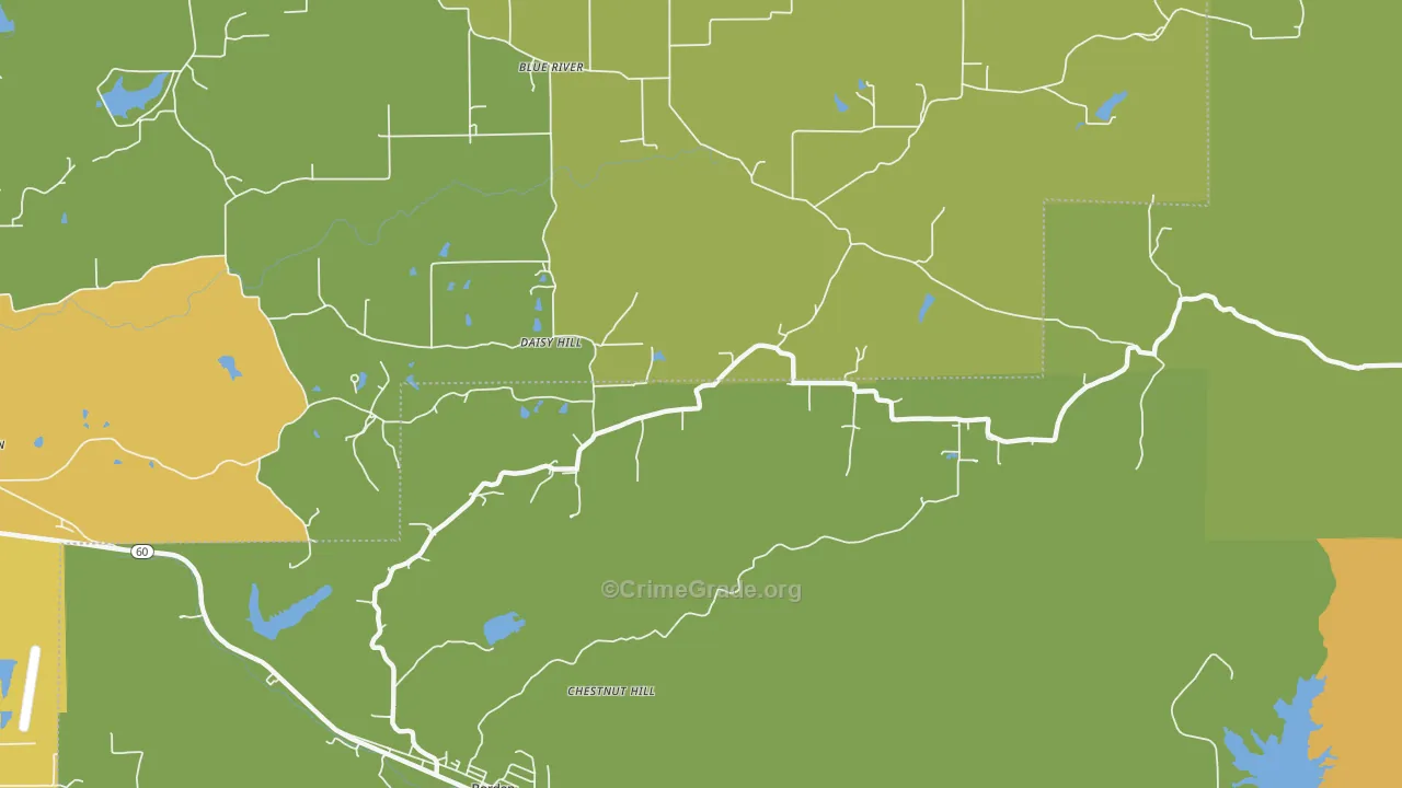 Daisy Hill, IN Map of Vandalism Rates
