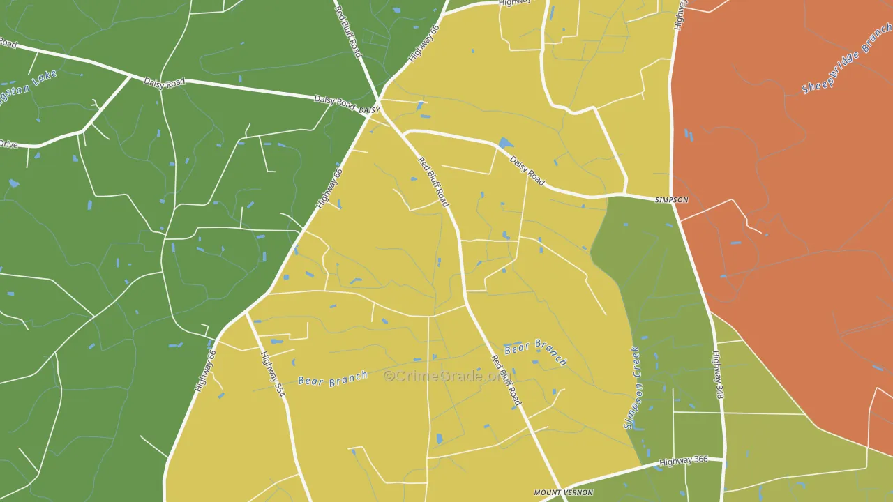 Daisy, SC Map of Vandalism Rates