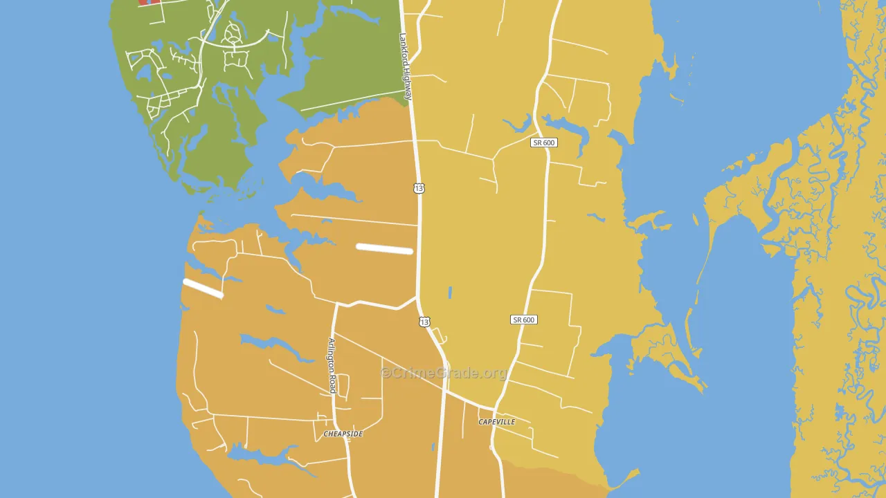 Dalbys, VA Map of Vandalism Rates