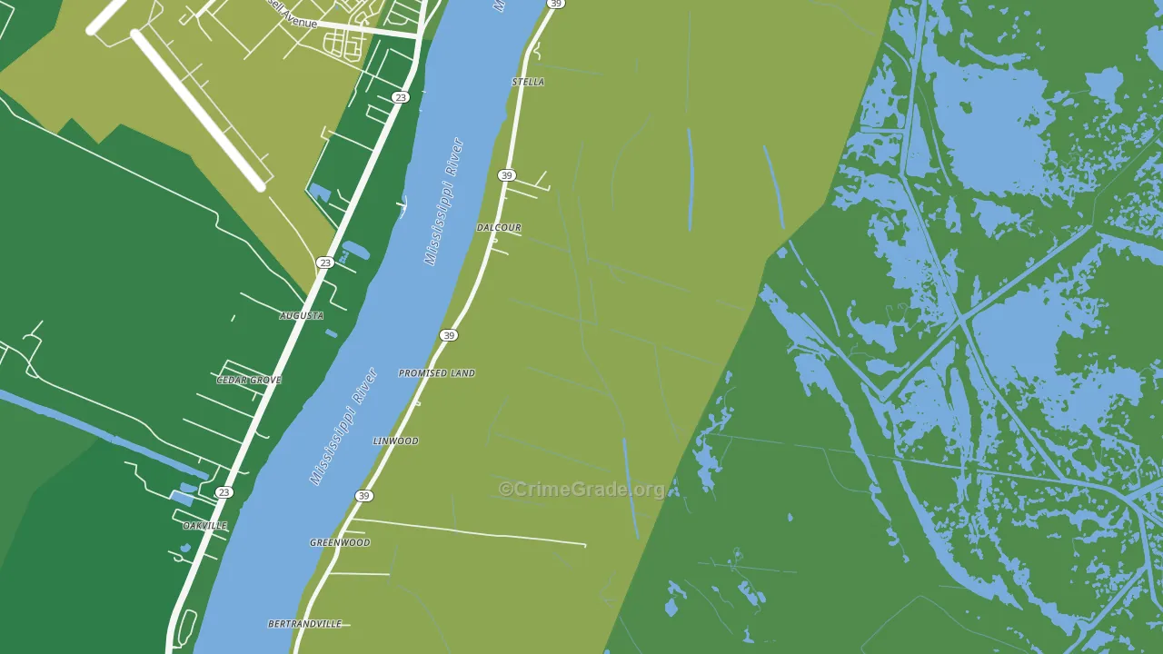 Dalcour, LA Map of Vandalism Rates