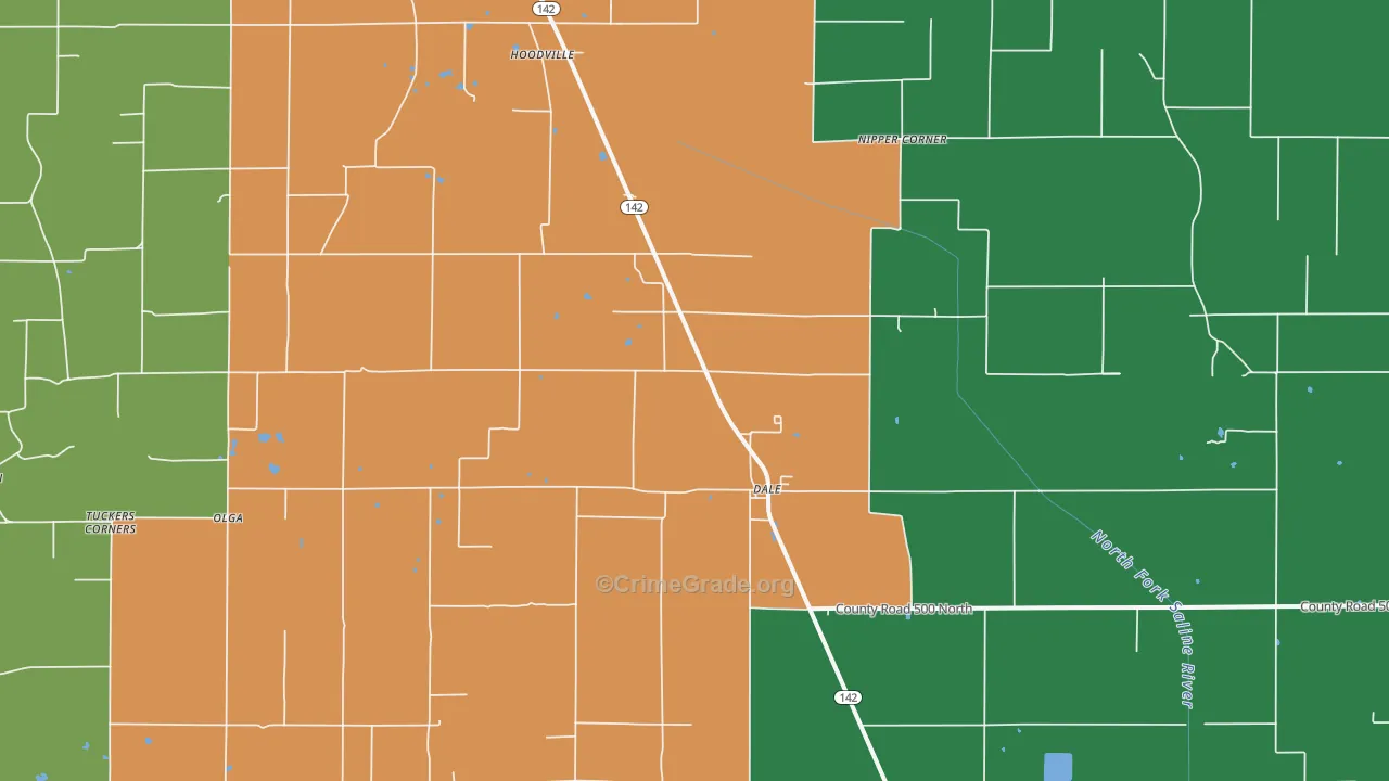 Dale, IL Map of Vandalism Rates