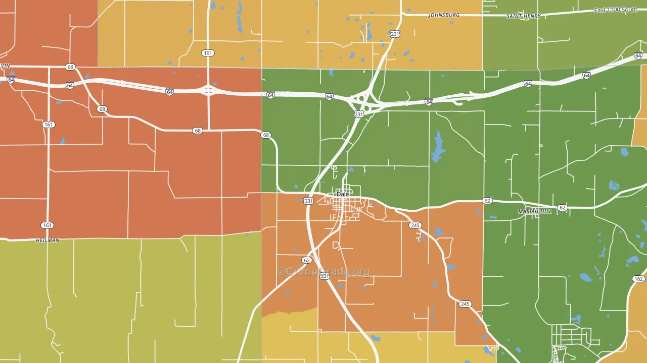 Dale, IN Map of Vandalism Rates