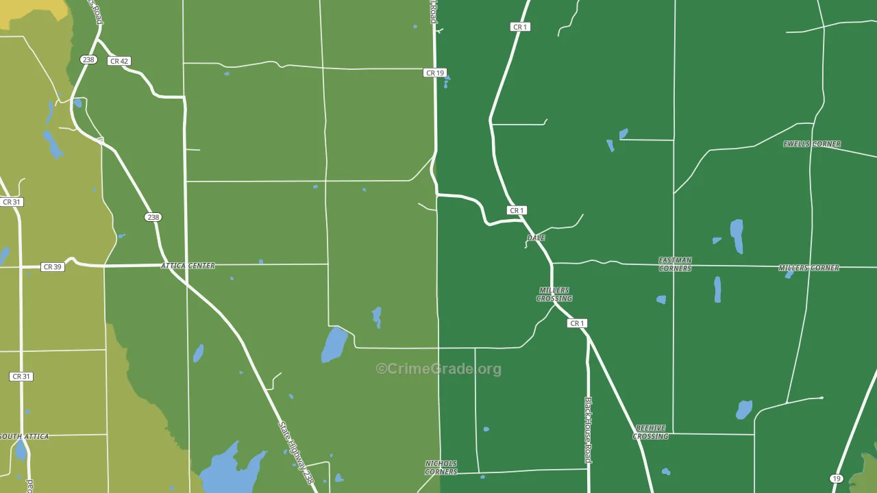 Dale, NY Map of Vandalism Rates