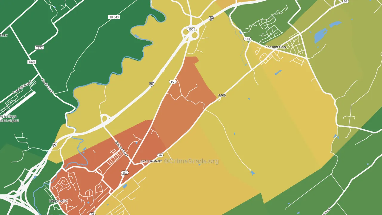 Dale Summit, PA Map of Vandalism Rates