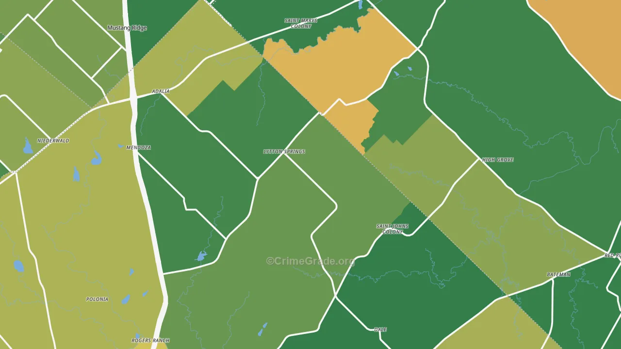 Dale, TX Map of Vandalism Rates