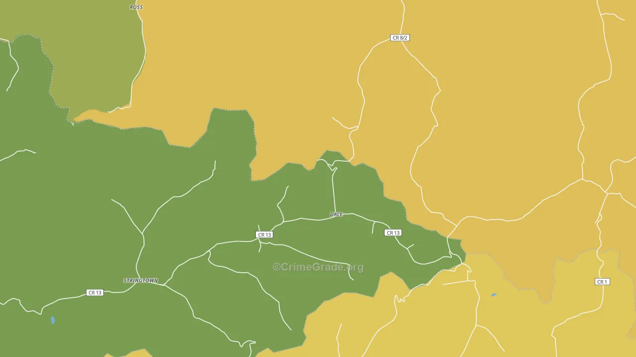 Dale, WV Map of Vandalism Rates