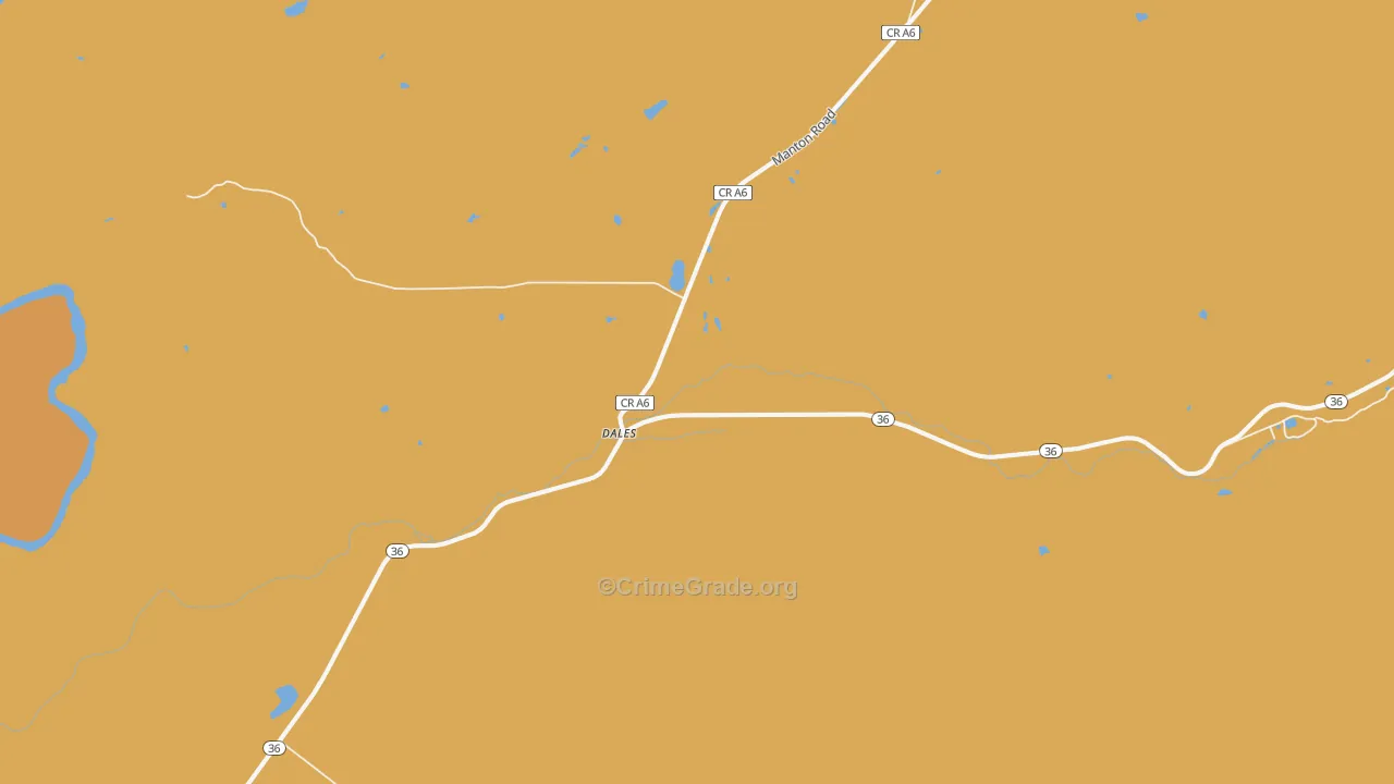 Dales, CA Map of Vandalism Rates
