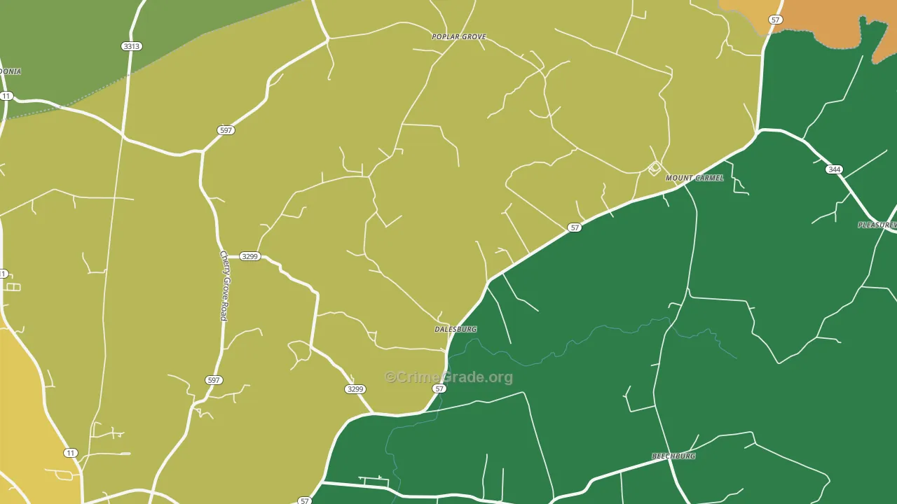 Dalesburg, KY Map of Vandalism Rates