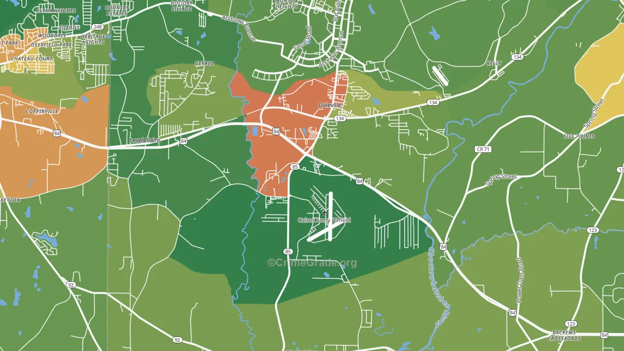 Daleville, AL Map of Vandalism Rates