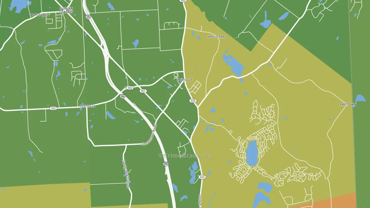 Daleville, PA Map of Vandalism Rates