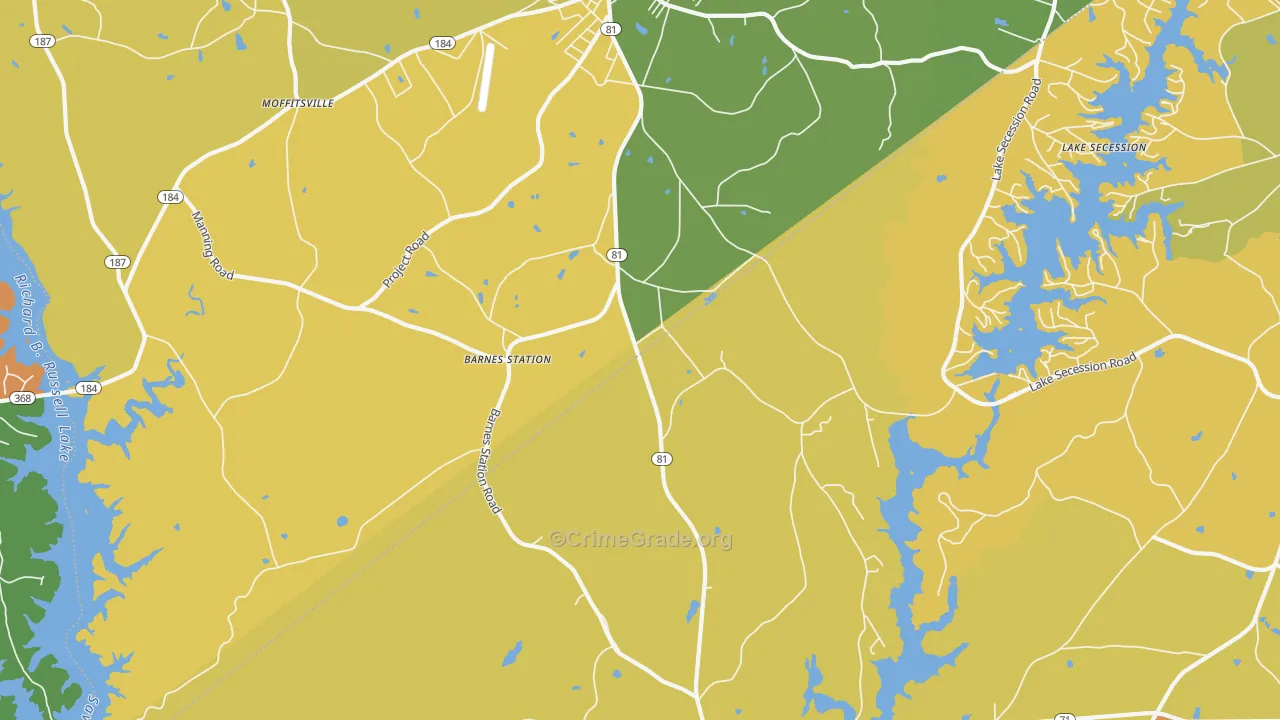 Dalewood, SC Map of Vandalism Rates