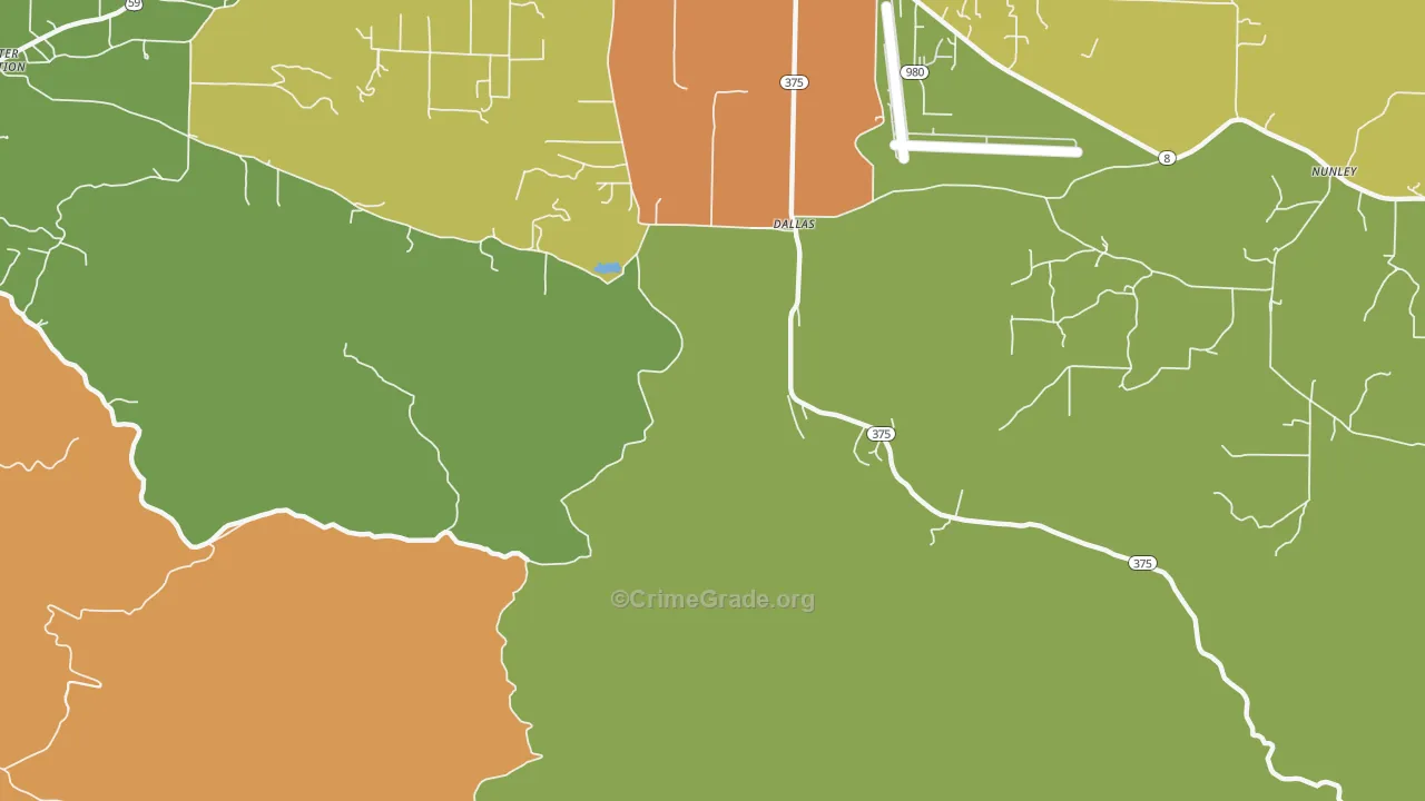 Dallas, AR Map of Vandalism Rates