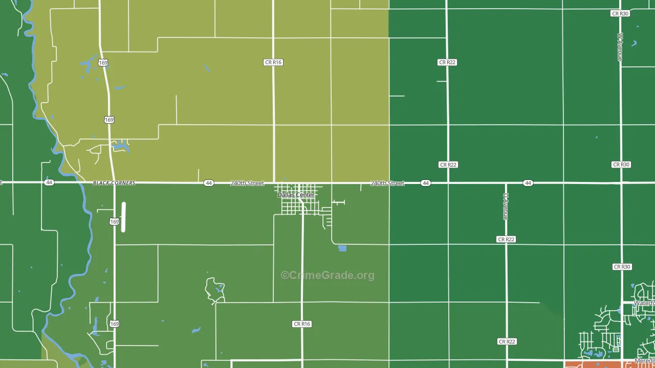 Dallas Center, IA Map of Vandalism Rates