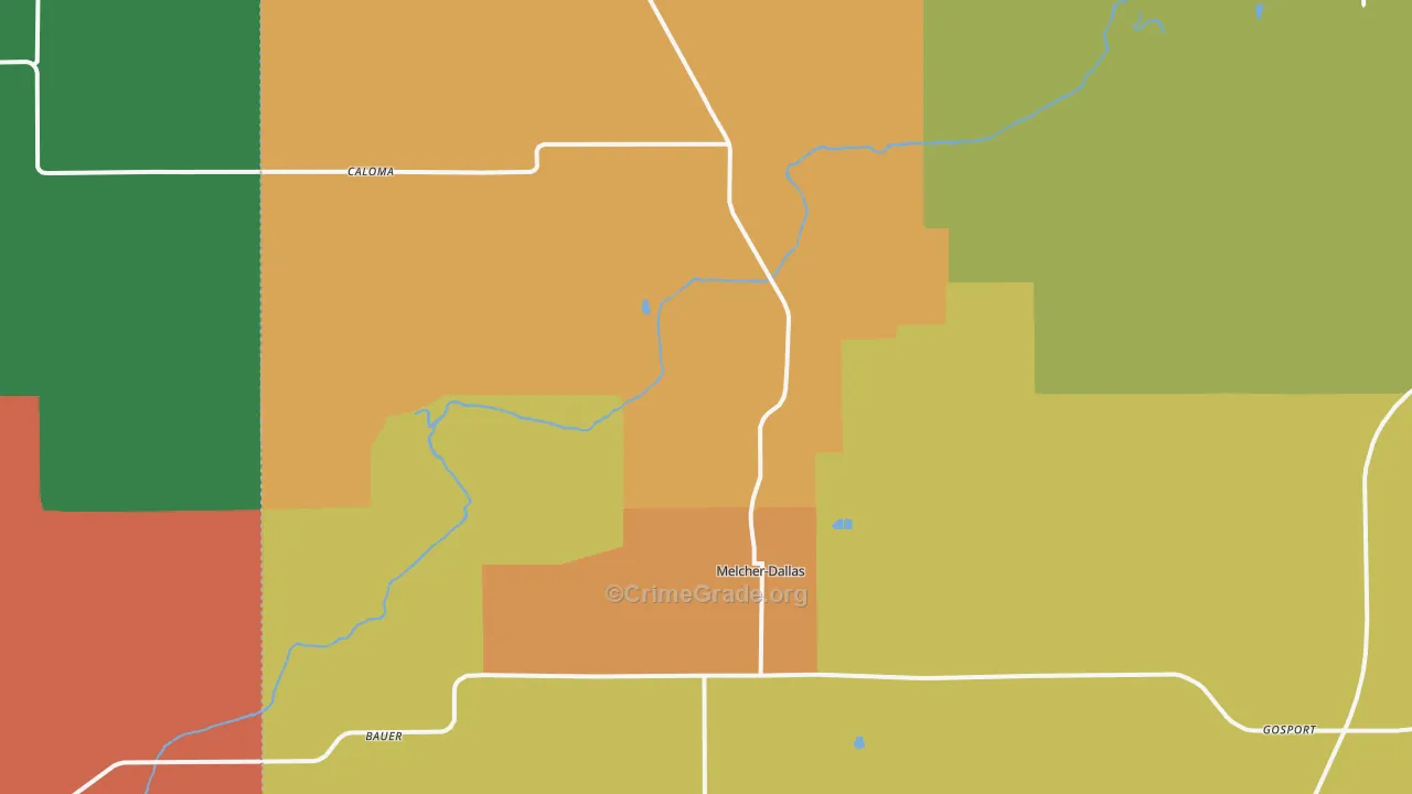 Dallas, IA Map of Vandalism Rates