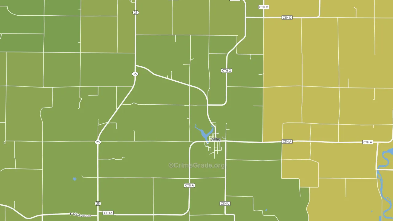 Dallas, WI Map of Vandalism Rates