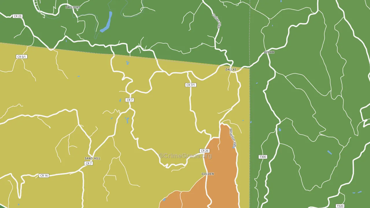 Dallas, WV Map of Vandalism Rates
