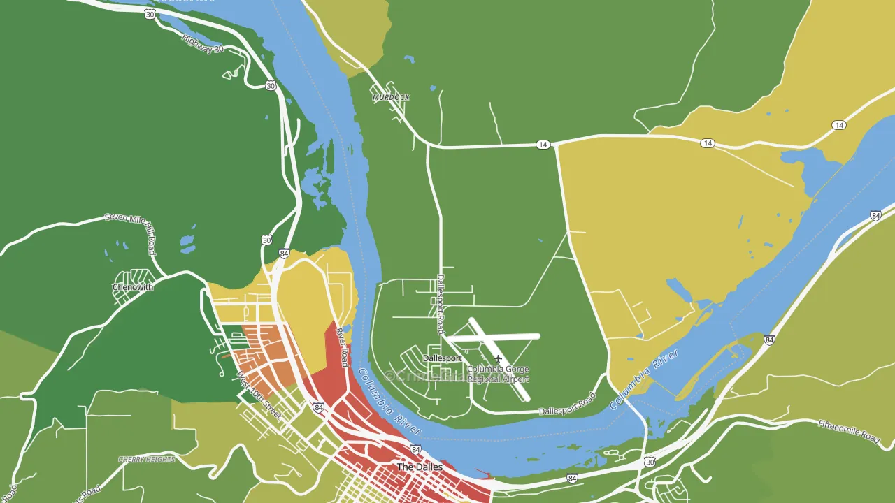 Dallesport, WA Map of Vandalism Rates