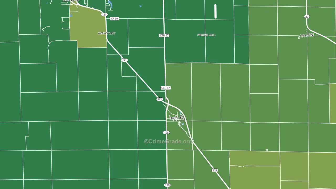 Dalton City, IL Map of Vandalism Rates