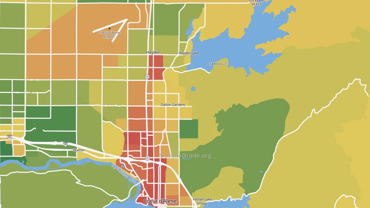 Dalton Gardens, ID Map of Vandalism Rates