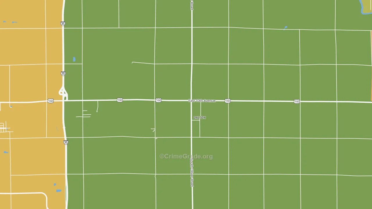Dalton, KS Map of Vandalism Rates