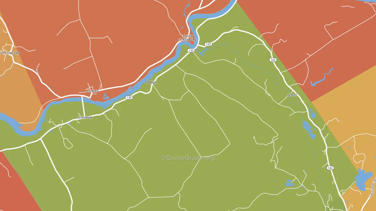 Dalton, NH Map of Vandalism Rates