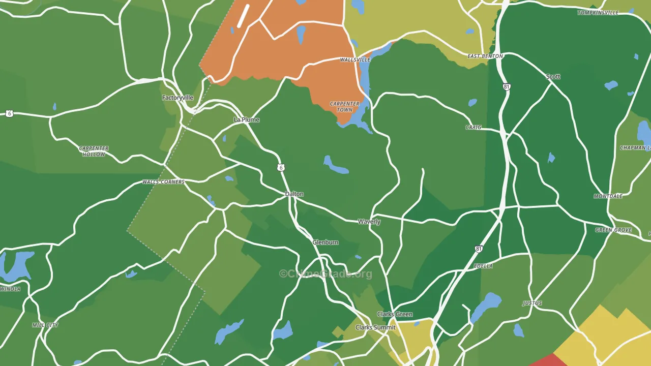 Dalton, PA Map of Vandalism Rates