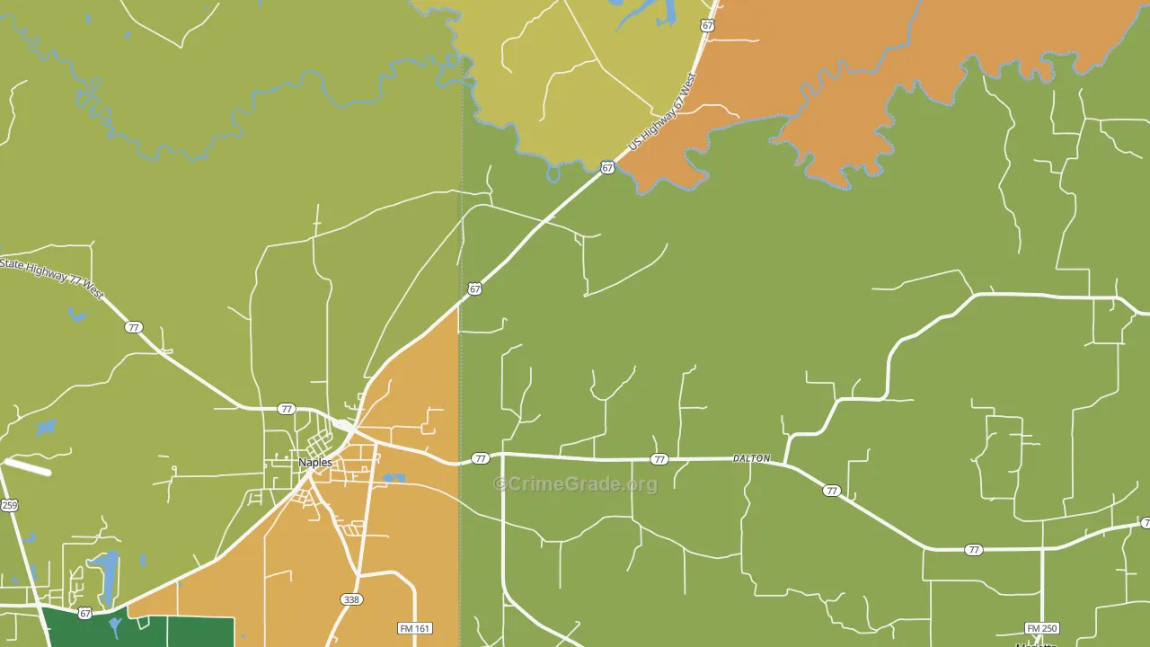Dalton, TX Map of Vandalism Rates