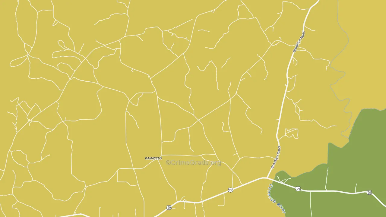Damascus, AL Map of Vandalism Rates