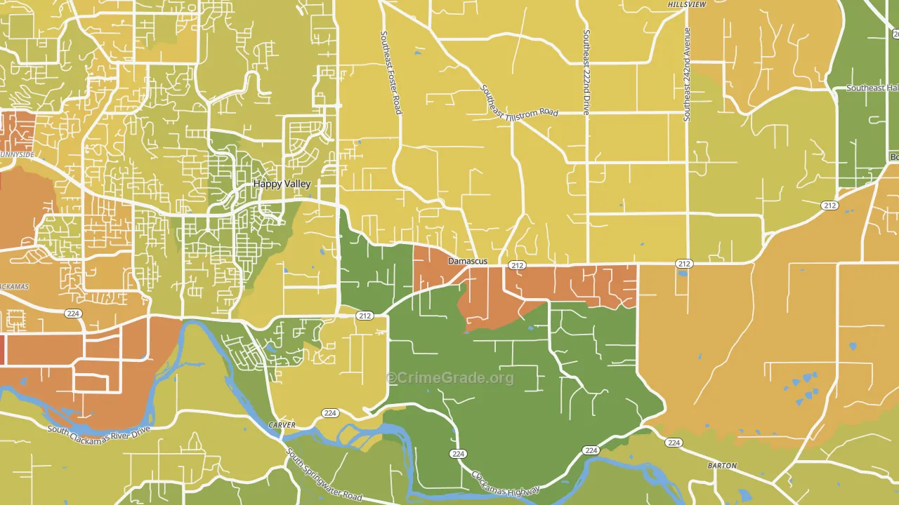 Damascus, OR Map of Vandalism Rates