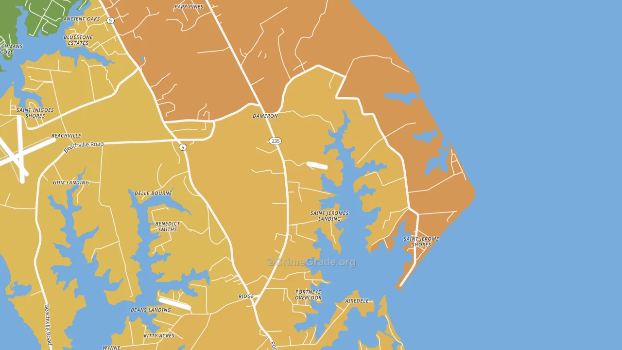 Dameron, MD Map of Vandalism Rates