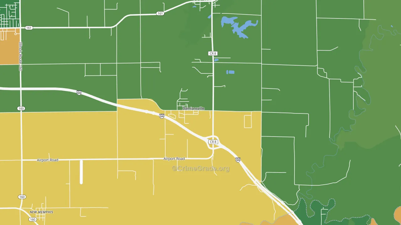 Damiansville, IL Map of Vandalism Rates