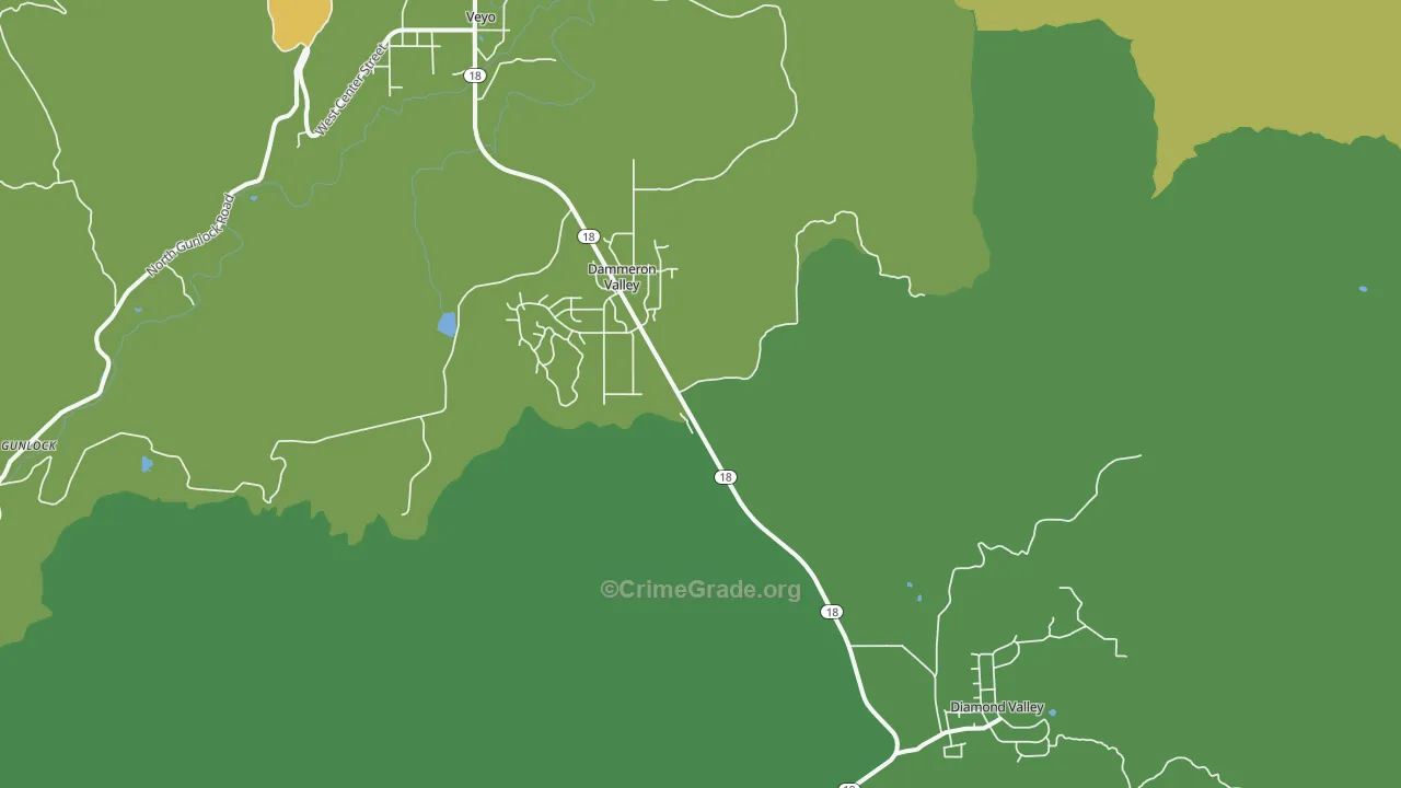 Dammeron Valley, UT Map of Vandalism Rates