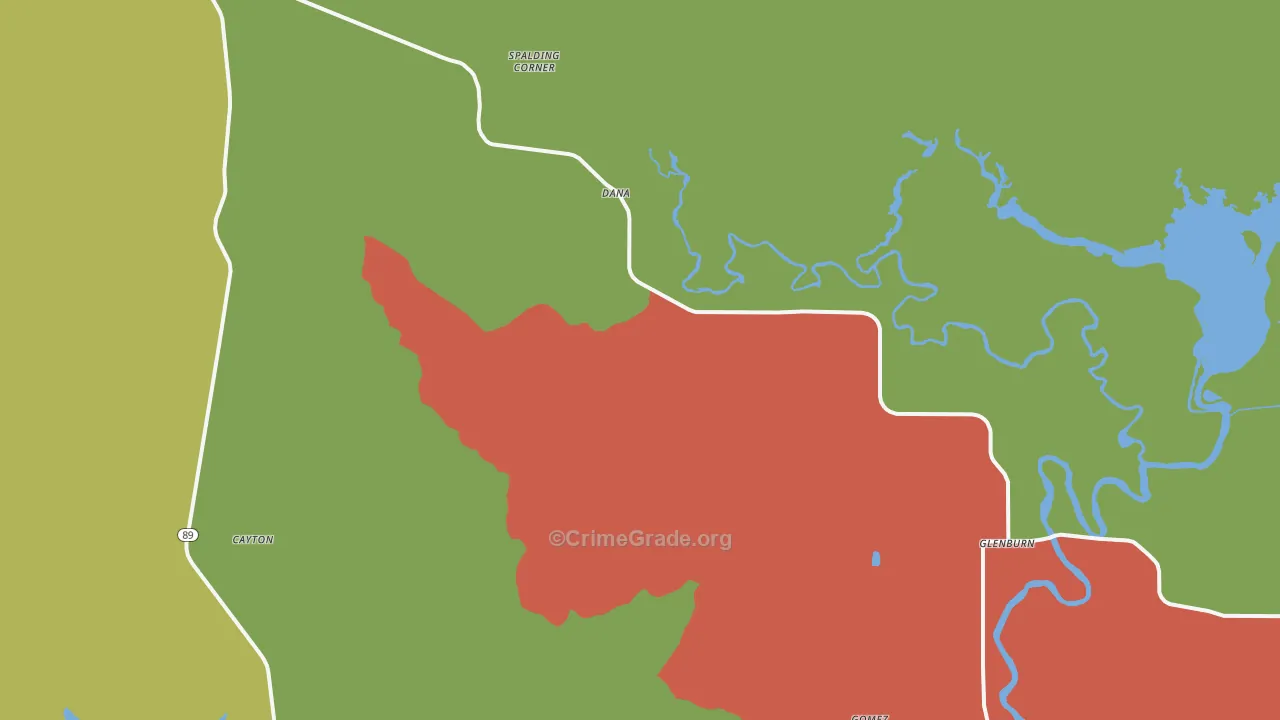 Dana, CA Map of Vandalism Rates