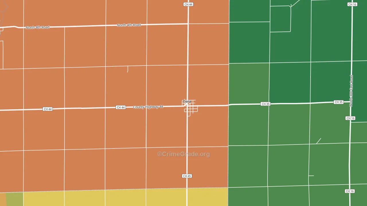 Dana, IL Map of Vandalism Rates