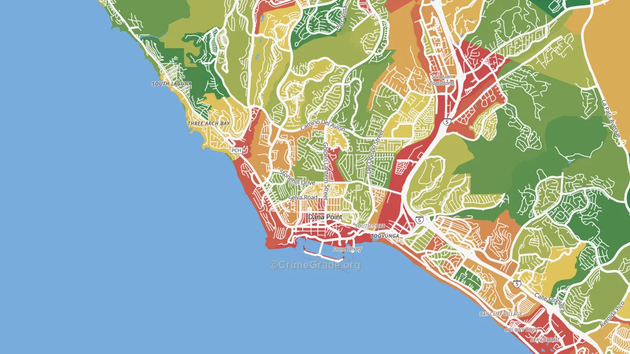 Dana Point, CA Map of Vandalism Rates