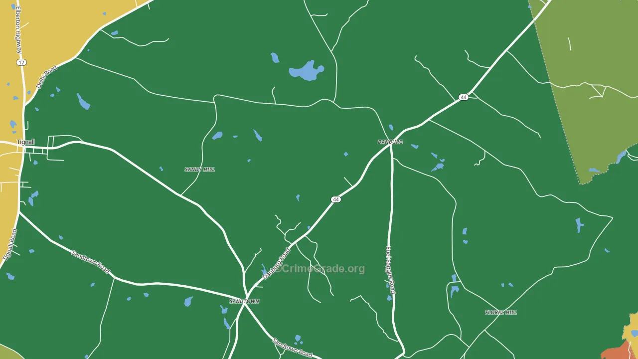 Danburg, GA Map of Vandalism Rates