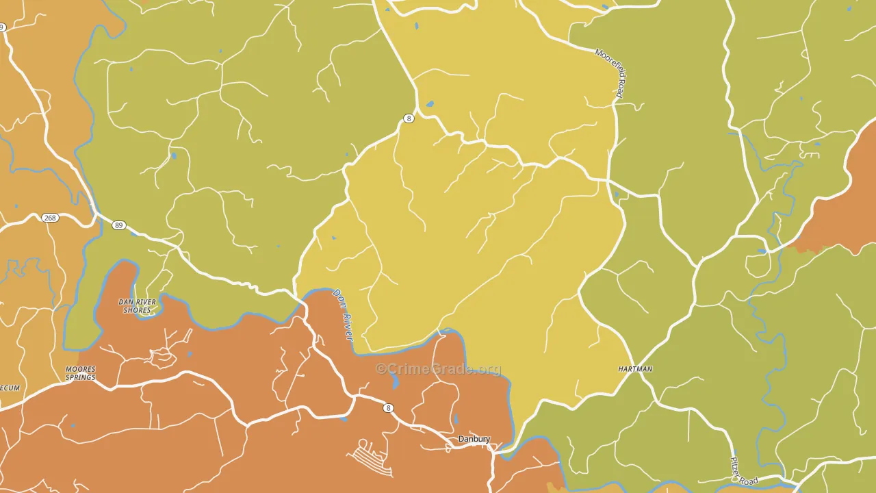 Danbury, NC Map of Vandalism Rates
