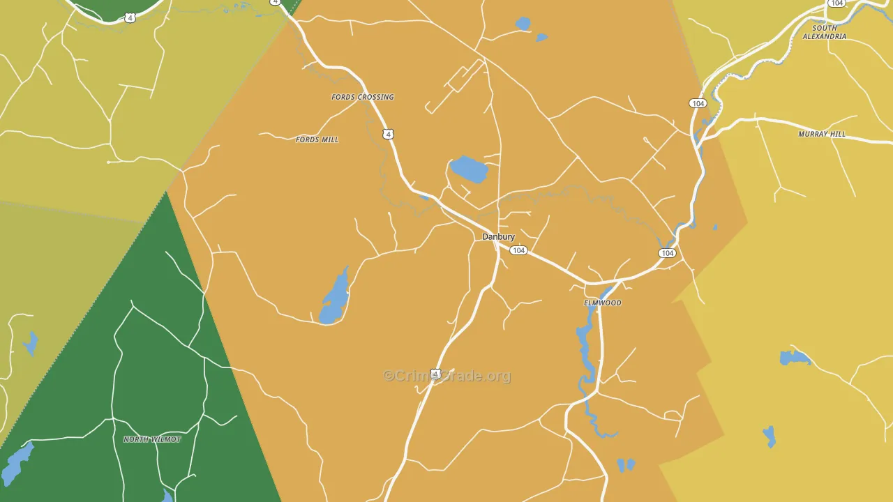Danbury, NH Map of Vandalism Rates