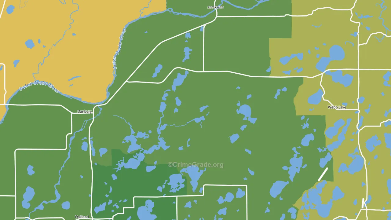 Danbury, WI Map of Vandalism Rates