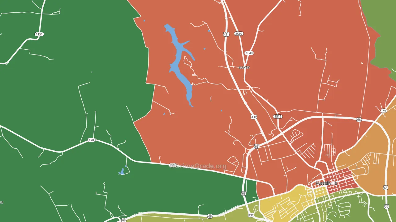 Danby, KY Map of Vandalism Rates
